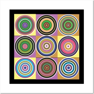 Colorful Circles inside Squares Posters and Art